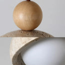 Ljojo LED Wall Sconce Lamp, Nordic Modern Design, Adjustable Yellow Travertine Light for Living Room