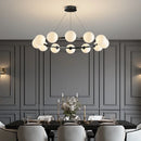 Nordic Ring Chandelier Smoky Gray Bubble Ball Lamp for Living Room by Ljojo