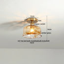 Ljojo Modern Amber Glass LED Ceiling Lights with Copper Socket for Home Decoration