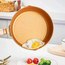 Ljojo 24cm Gold Snow Saucepan Non-stick Frying Pan wok Wood Handle Kitchen Cookware