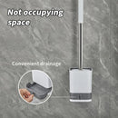 Ljojo Long Handle Wall-Mounted Toilet Brush with Detachable Holder