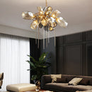Gold LED Glass Hanging Chandelier - European High-end Ceiling Decor by Ljojo