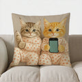 Cute Cats in PJs Phone Pillow Cover by Ljojo: Sofa, Bedroom, Car Decor