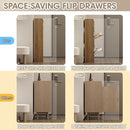 Ljojo™ Rattan Shoe Cabinet: 2 Flip-Top Drawers, 2 Extra Drawers, Compact Entrance Organizer