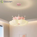 LED White Pink Crown Chandelier Ceiling Light for Living Room by Ljojo