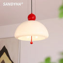 Ljojo Modern Nordic White Glass Pendant Light Chandelier Stylish Home Decor for Bedroom Lighting