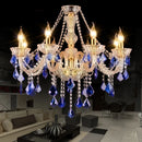 European Blue Atmosphere Villa Hotel Lobby Chandelier Crystal Pendant Lamp by Ljojo