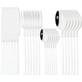 Ljojo 24-Piece Black Stainless Steel Cutlery Set Flatware Tableware Silverware Kit