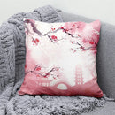Ljojo Lucky Cat Mount Fuji Art Cushion Cover - Japanese Style Throw Pillow