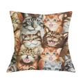 British Cat Golden Retriever Print Linen Cushion Cover - Ljojo Home Decor