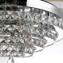 Ljojo Fandelier Chrome Ceiling Fan K9 Crystal Lamp with Retractable Blades for Living Room