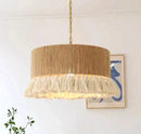 Vintage Hemp Rope Pendant Light LED Chandelier for Bedroom Restaurant by Ljojo