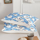 Blue Shark Kids Duvet Cover Set by Ljojo: Lovely Sea Animal Bedding with 2 Pillowcase