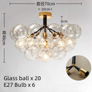 Ljojo Bubble Ceiling Lamp with Transparent Glass Ball E27 Bulb for Living Room Bedroom