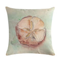 Ljojo Marine Life Linen Pillowcase: Fashion Conch Starfish Shell Sofa Decor Cover