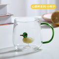 Ljojo 3D Cartoon Animal Glass Cup - Cute Single Layer Cup for Water, Coffee, Juice