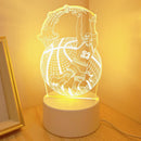 Basketball 3D Night Light USB Bedside Lamp by Ljojo - Sports Bedroom Decoration