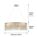Ljojo LED Tassel Pendant Chandelier: Modern Luxury Chain Lamp for Hotel Lobby & Living Room