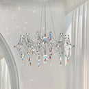 Luxury Blue Crystal Chandelier LED Pendant Light Modern Art Design Ljojo
