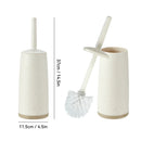 Ljojo Long Handle Toilet Cleaning Brush with Standing Base, Splash-Proof Handle