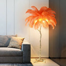 Modern Ostrich Feather Gold LED Floor Lamp by Ljojo - Luxe Living Room & Bedroom Lighting