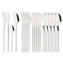 Ljojo 24-Piece Stainless Steel Cutlery Set - Black Mirror Finish