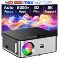 Ljojo™ 4K Android Outdoor Projector Full HD 1080P Home Theater Auto Focus Keystone