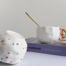 Ljojo 350ML Ceramic Coffee Cup with Bread Knot Handle - White