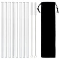 8Pcs Ljojo Glass Straw Set - Reusable & Eco-Friendly Drinking Straws with Brush