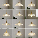 Ljojo Retro Restaurant Pendant Light Chandelier LED Lamp Glass Flower for Bedroom Living Room Hallway