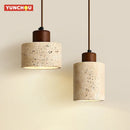 Japanese Modern Wabi Sabi Yellow Cave Stone Chandelier for Bedroom by Ljojo