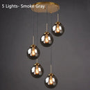 Italian Designer Glass Ball Chandelier: LED Ceiling Lamp by Ljojo for Dining & Living Room Lighting
