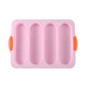 Ljojo 4-Grid Silicone French Bread Baking Mold - Nonstick Baguette Tray