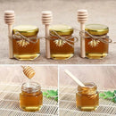 Ljojo Mini Glass Honey Jar with Wood Dipper and Bee Pendants