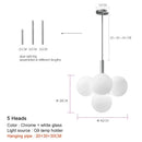 Modern Ball Restaurant Glass LED Chandelier Cream Style Home Decor Hanging Lamp by Ljojo