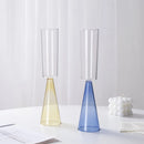 Ljojo 225ml Two Tone Glass Goblet Set Champagne Flute Cone Shape Base