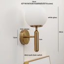 Ljojo LED Wall Light Pull Chain Switch Modern Style Glass Iron Bedroom Lamp