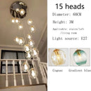 Glass Ball Long Chandelier for Modern Minimalist Loft Living - Ljojo Spiral Luxe Light