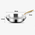 Ljojo 316 Stainless Steel Nonstick Frying Pan Wok for Gas Stove Induction