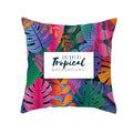 Flamingo Flower Rainforest Cushion Cover with Tropical Plant Animal Pattern by Ljojo