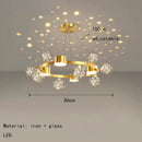 LED Iron Glass Chandelier Modern Creative Art Decor Home Lighting Fixtures Ljojo
