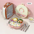 Ljojo 304 Stainless Steel Divided Lunch Box with Cutlery & Leakproof Design