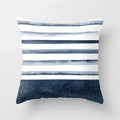 Geometric Blue Ink Flower Pillowcase for Stylish Home Decor by Ljojo