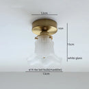 Ljojo Modern 4w LED Glass Copper Hanging Lamp White Pendant Light Fixtures
