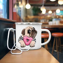 French Bulldog Print Enamel Mug by Ljojo - Dog Lover's Gift & Coffee Cup