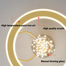 Ljojo Modern LED Pendant Light Fixture | Unique Planetary Glass Ball Chandelier for Stylish Home Decoration