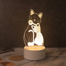 3D Embrace Cat Acrylic Visual Night Light LED Children's Night Light Atmosphere Light by Ljojo