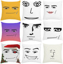 Ljojo Man Face Print Plush Cushion Cover 50x50cm
