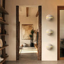 Japanese Wabi Sabi Circular Yellow Cave Stone Wall Lamp for Bedroom Decor by Ljojo