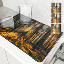 Autumn Scenery Kitchen Absorbent Draining Mat by Ljojo - Quick Dry Dish Drying Mat